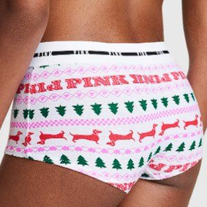 Christmas VS PINK LOGO BOYSHORT PANTY X-Mas Holiday Shorty Fair Isle